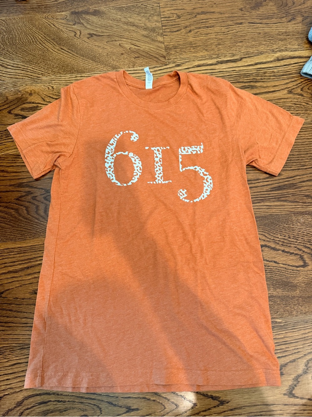 Bella Canvas Orange Short Sleeve Tee with White Leopard '615' Print